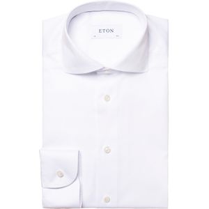 Eton business overhemd Signature Twill slim fit wit effen