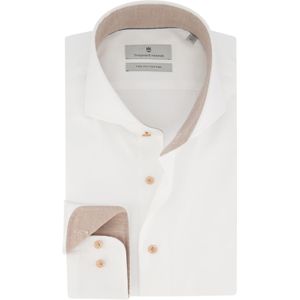 100% katoenen Thomas Maine overhemd mouwlengte 7 normale fit wit uni