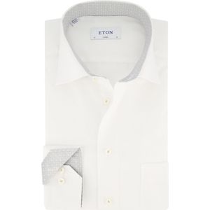Eton business overhemd wijde fit wit effen katoen wide spread boord