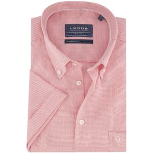 Ledub overhemd korte mouw  normale fit roze geprint katoen