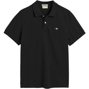 Gant katoenen polo Regular fit zwart