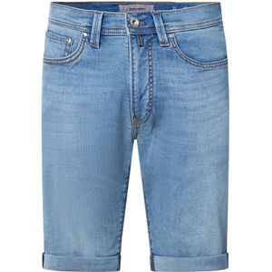 Pierre Cardin korte broek met omslag lichtblauw katoen, stretch