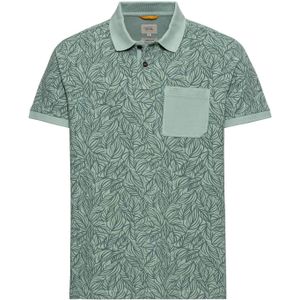 Camel Active polo wijde fit groen geprint