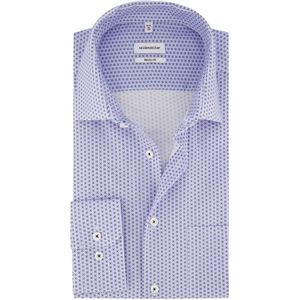 Seidensticker business overhemd Regular normale fit blauw geprint