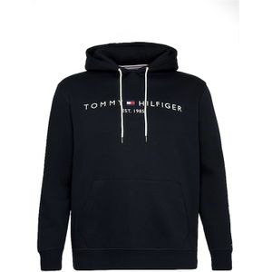 Tommy Hilfiger hoodie zwart logo katoen