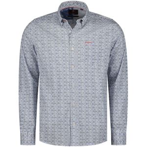 New Zealand overhemd normale fit grijs geprint