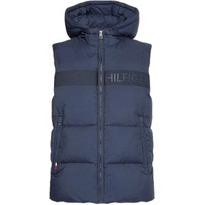 Tommy Hilfiger bodywarmer blauw geprint rits normale fit