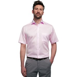 Eterna overhemd korte mouw Modern Fit normale fit roze effen katoen