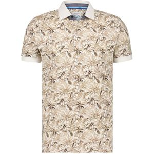 Beige bladeren printje A Fish Named Fred polo