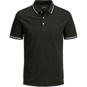 JACK & JONES PLUS SIZE Slim Fit Polo JJEPAULOS Plus Size met Contrastbies Forest Night