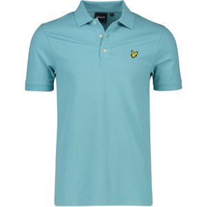 Slim fit Lyle & Scott polo blauw effen katoen