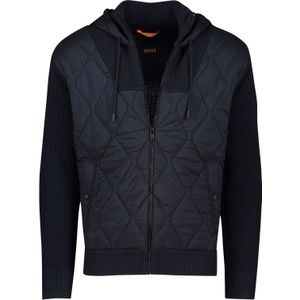 Hugo Boss - Abridorak - Vest - Donkerblauw - Merinowol/Acryl - Met Capuchon