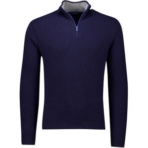 Half zip trui Paul&Shark effen donkerblauw wijde fit