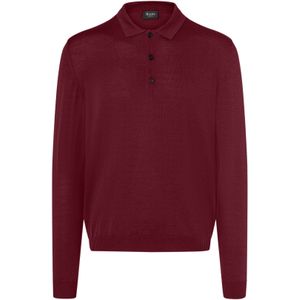 Maerz polo lange mouw bordeaux merino