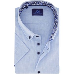 Eden Valley overhemd korte mouw lichtblauw linnen