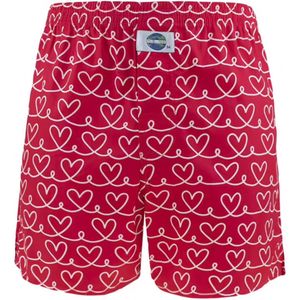 Deal boxershort rood hartjes print katoen