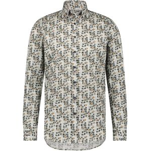 State of Art casual overhemd wijde fit print grijs katoen