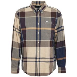 Barbour casual overhemd katoen normale fit camel geruit