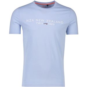 NZA t-shirt effen lichtblauw normale fit katoen