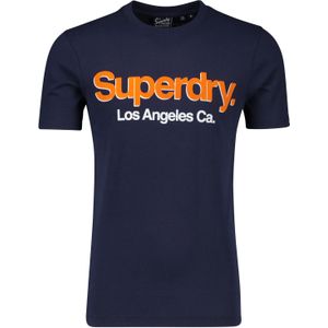 Superdry t-shirt navy opdruk katoen korte mouw