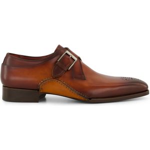 Magnanni bootschoenen bruin leer structuur met gesp