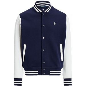 Polo Ralph Lauren vest ronde hals donkerblauw wit knopen effen katoen