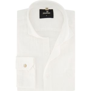 Vanguard casual overhemd normale fit wit effen katoen-linnen