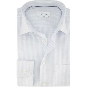 Eton overhemd wijde fit wit geruit