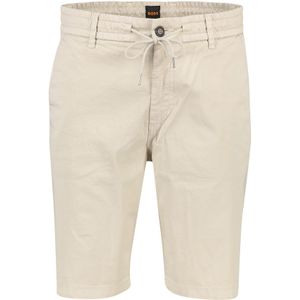 Hugo Boss Orange korte broek beige effen met elastische band katoen