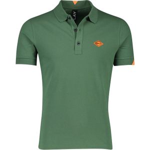 Replay poloshirt korte mouw normale fit groen effen katoen