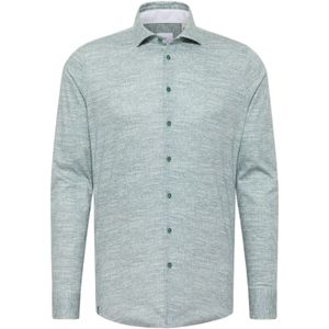 Blue Industry casual overhemd slim fit groen semi-wide spread boord