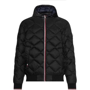 Tommy Hilfiger winterjas zwart gewatteerd afneembare capuchon