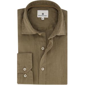 State of Art overhemd wijde fit khaki effen