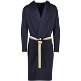 BOSS Iconic French Terry Robe - heren badjas (middeldik) - donkerblauw - Maat: XL