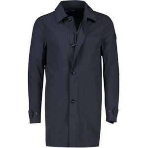 Airforce tussenjas donkerblauw effen rits + knoop slim fit