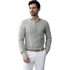 Cavallaro Vittorio gestreept groen mouwlengte 7 slim fit