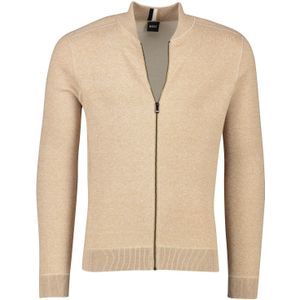 Katoenen Hugo Boss vest opstaande kraag beige