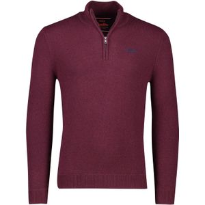 Superdry trui gemeleerd rood half zip slim fit