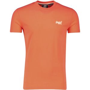 T-shirt Superdry katoen oranje ronde hals opdruk