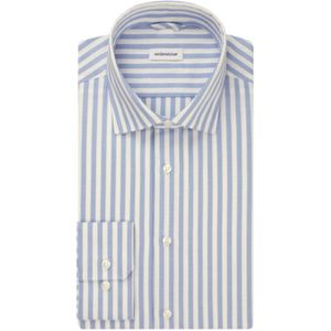 Seidensticker business overhemd slim fit blauw gestreept katoen