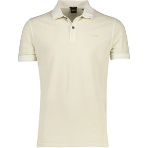 Hugo Boss polo slim fit crème effen katoen