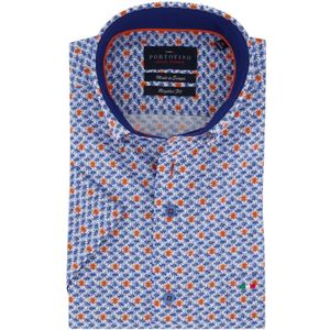 Portofino korte mouwen overhemd Regular Fit blauw printje