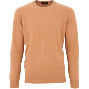 Alan Paine pullover lamswol camel lamswol ronde hals