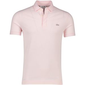 3-knoops Lacoste polo korte mouw fit roze katoen regular fit