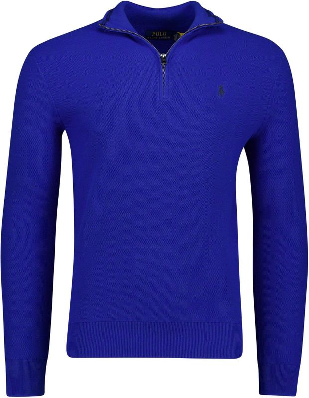 Polo Ralph Lauren trui blauw rits half zip met boord