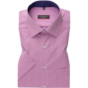 Eterna - Overhemd - Korte Mouwen - Roze - Katoen - Modern Fit