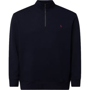 Polo Ralph Lauren trui opstaande kraag donkerblauw effen katoen Big & Tall