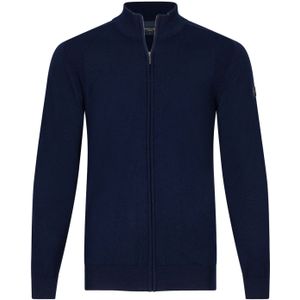 Cavallaro vest effen donkerblauw rits wol