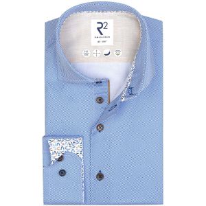 R2 katoenen business overhemd slim fit blauw