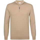 Profuomo trui half zip camel met zijde